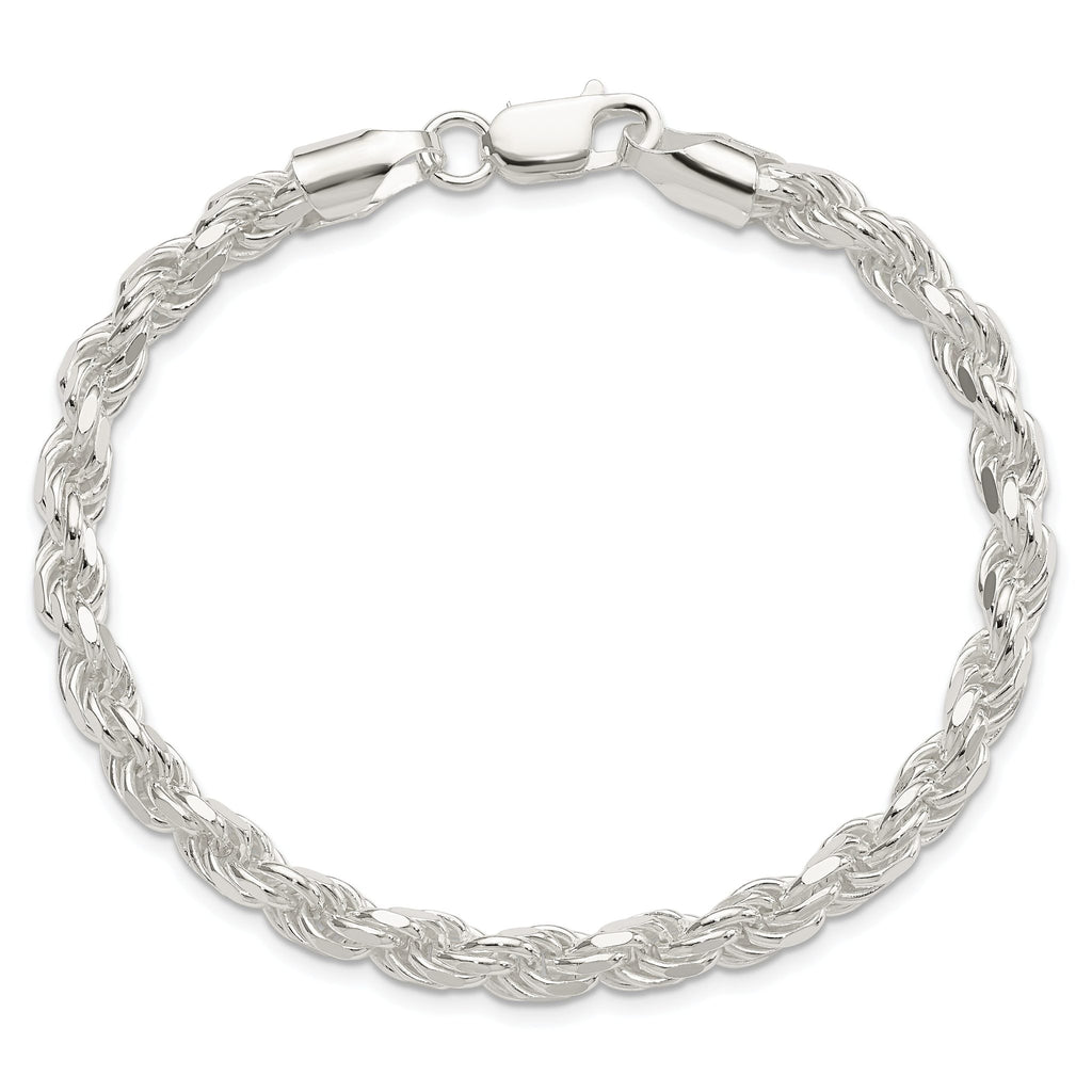 Diamond-Cut Rope Chain in Sterling Silver, 5.75mm