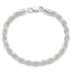 Diamond-Cut Rope Chain in Sterling Silver, 5.75mm