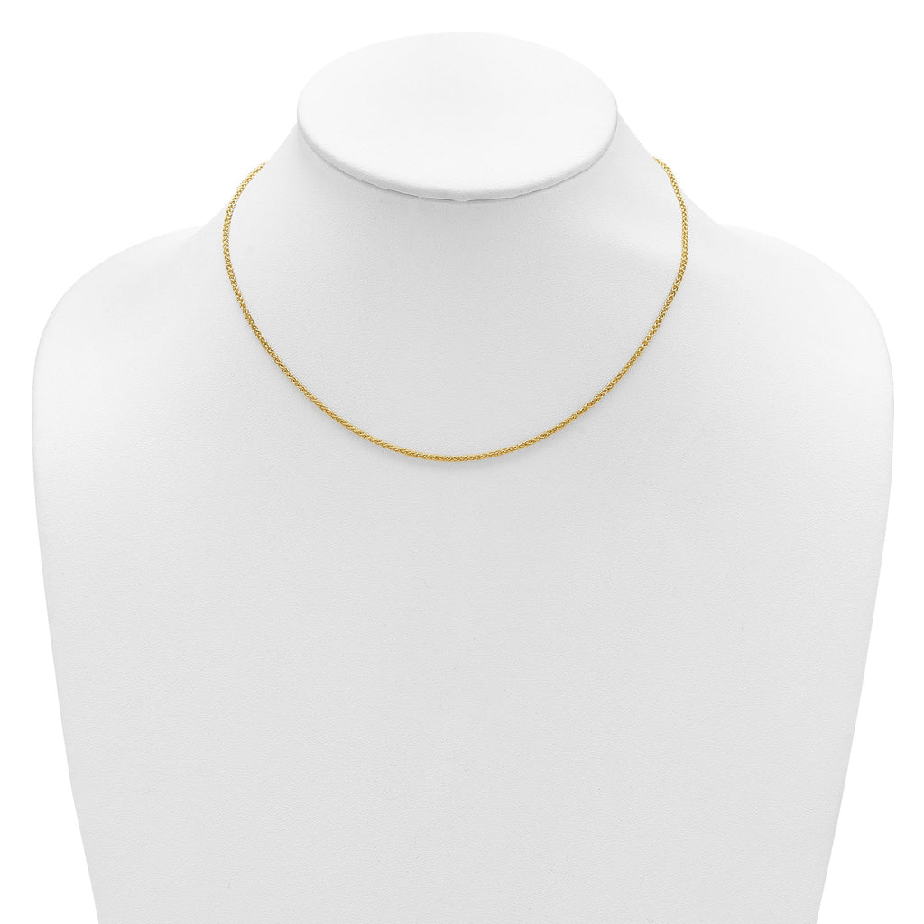 14K 1.65mm Spiga 1in+1in Adjustable Chain