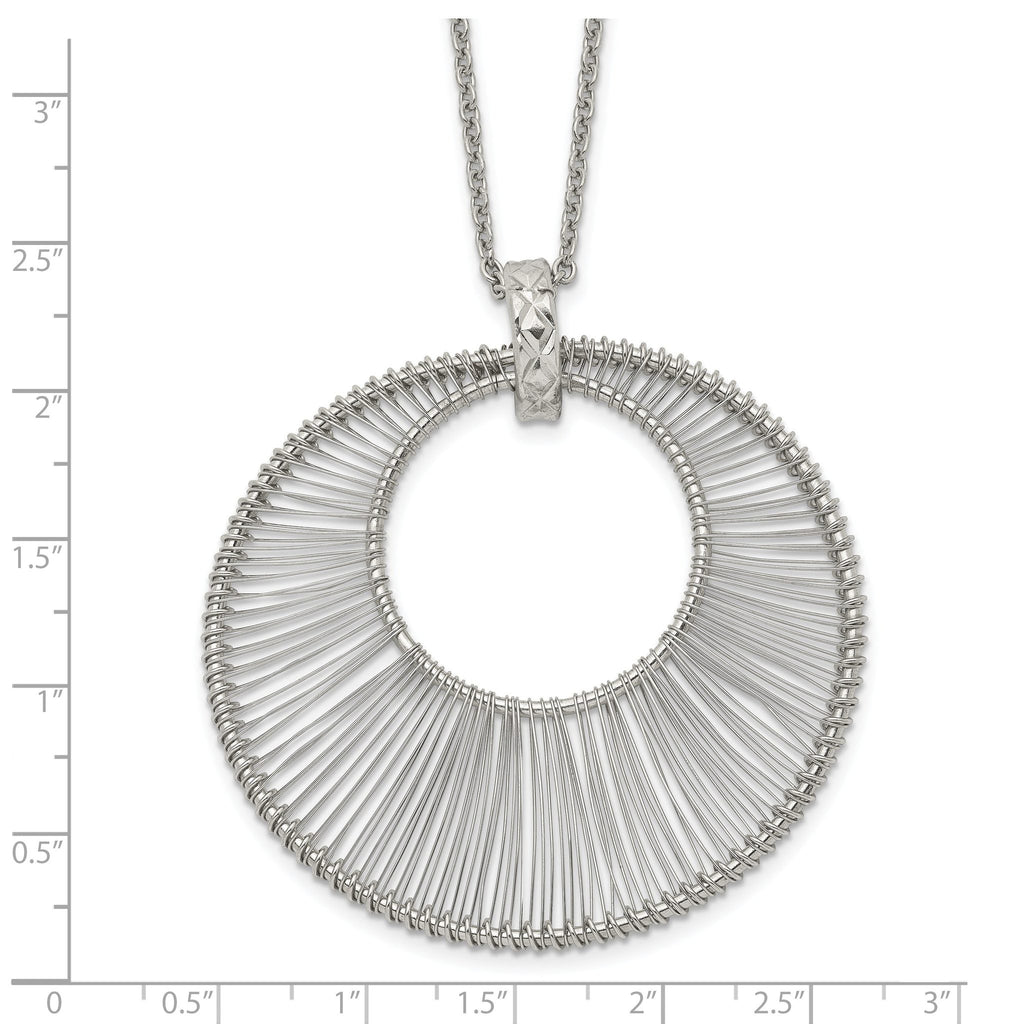 Polished Wire Circle Necklace in Stainless Steel