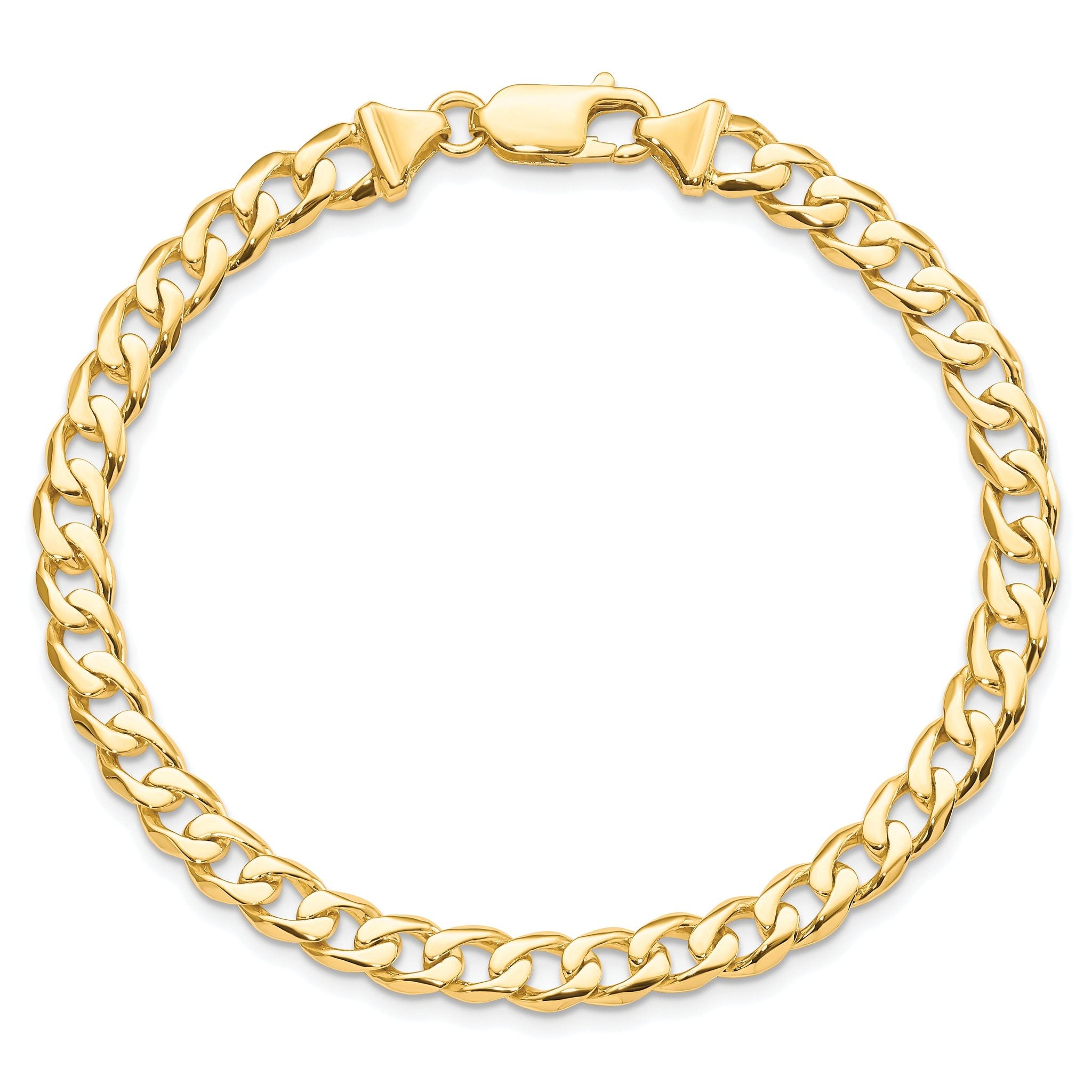 10k 5.8mm Hand-polished Fancy Link Bracelet