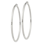 Sterling Silver 2.5mm Round Hoop Earrings
