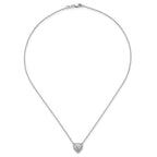 14k White Gold 1 1/5 carat Lab Grown Diamond VS/SI+ G+ Complete 18 inch Halo Heart Necklace
