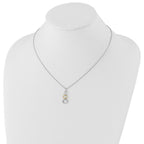 Sophia Jewelers White Ice Sterling Silver Diamond Necklace with Gold-Tone Elegance