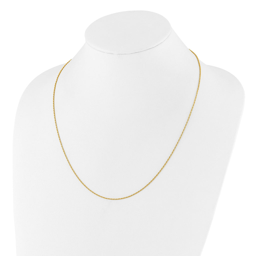 Sterling Silver Gold-plated Adjustable 1.2mm D/C Rope Chain