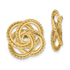 14K Gold Polished Love Knot Earring Jackets for Women