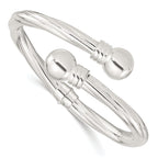 Sterling Silver Polished Twist Patterned Hinged Bangle