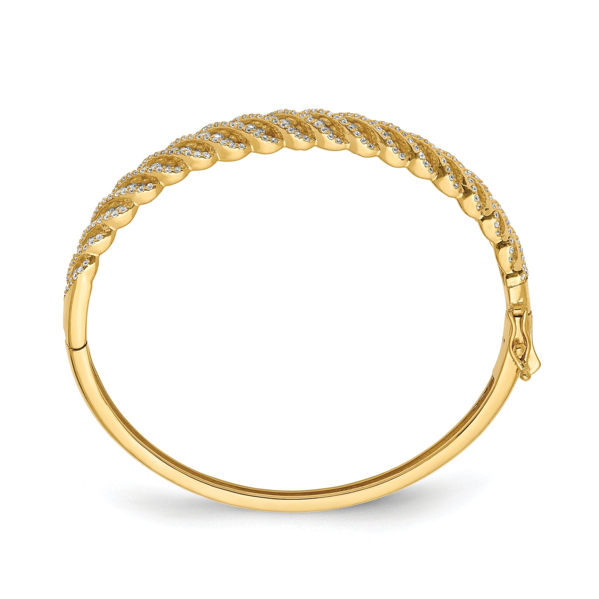Sophia Jewelers Sterling Silver Gold-Tone CZ Bangle with 349 Stones Secondary image