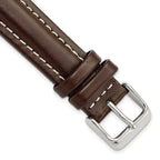 Oil-Tanned Leather Watch Band in Dark Brown, 19mm