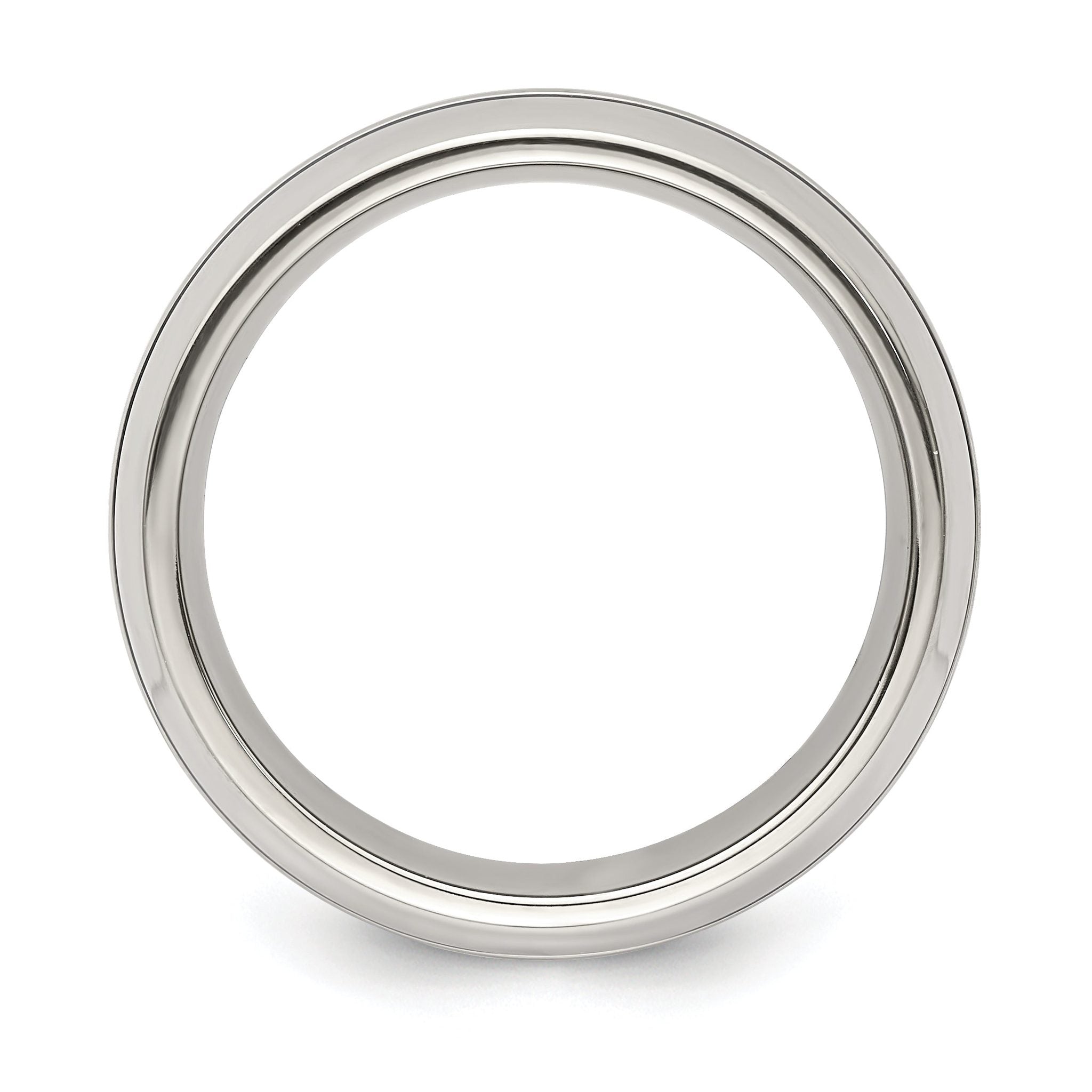 Titanium Wedding Band with Blue Anodized Grooves and Polished Finish Secondary image