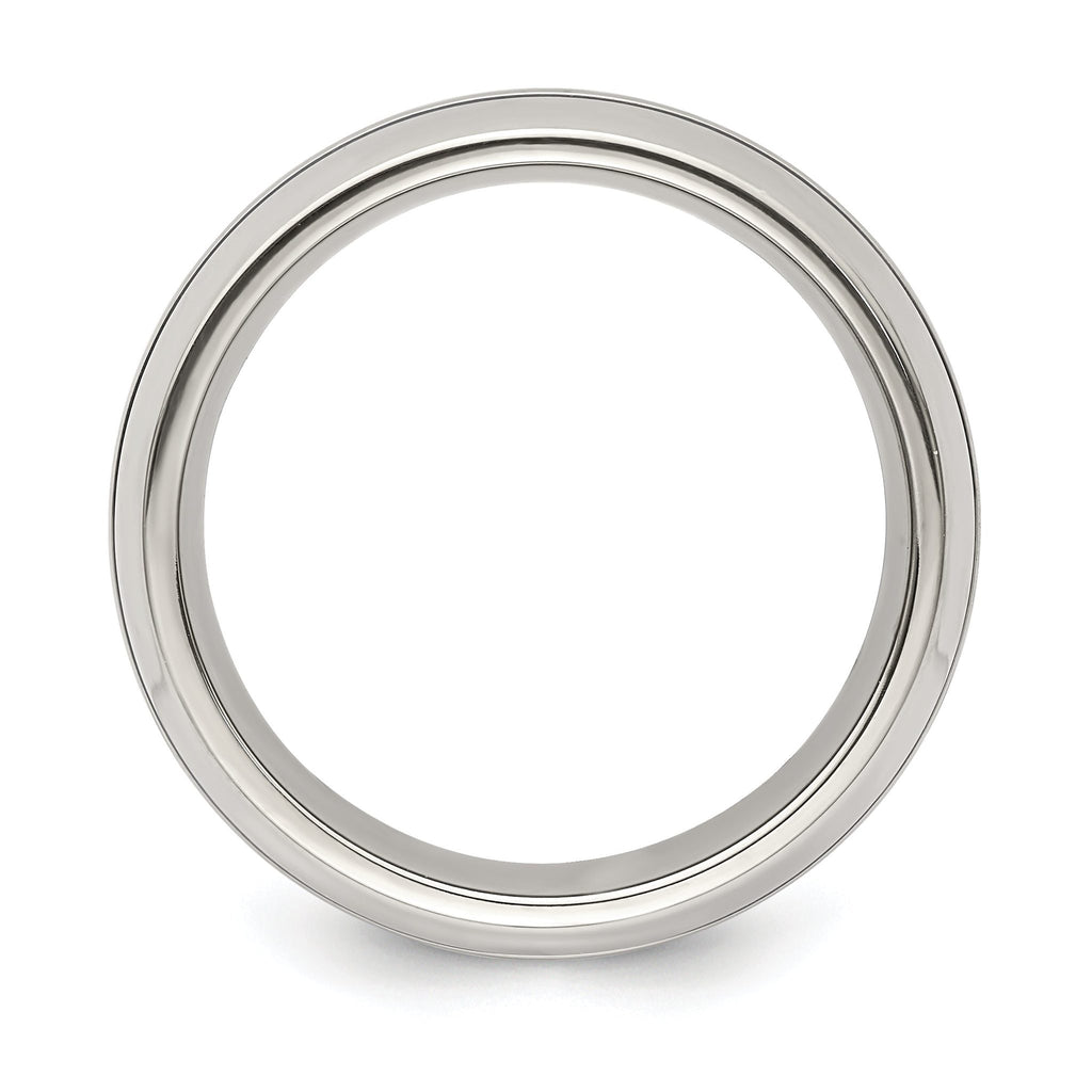 Titanium Wedding Band with Blue Anodized Grooves and Polished Finish