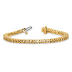 14k Holds 4.65 carat 50-2.9mm Round Diamond 4-prong 7 inch Tennis Bracelet Mounting (No Stone Included)