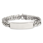 Stainless Steel Antiqued and Polished Curb Chain ID Bracelet for Men