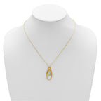 14K Polished Fancy Ovals with 2in  Ext. Necklace