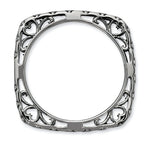 Black-Plated Square Stackable Ring in Sterling Silver