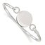 Sterling Silver 925 Polished Bangle with Round ID Plate for Women