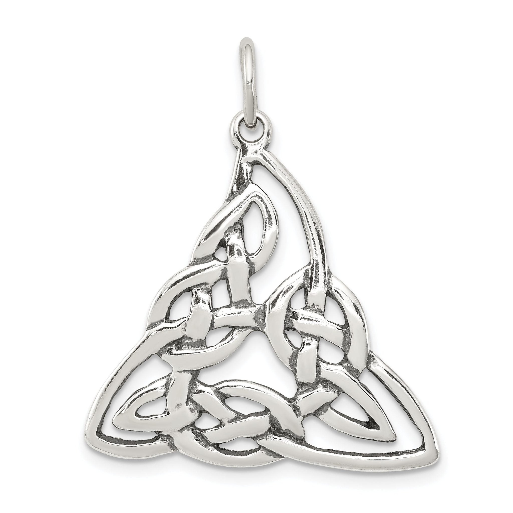 Men's Sterling Silver Antiqued Celtic Charm Pendant by Sophia Jewelers