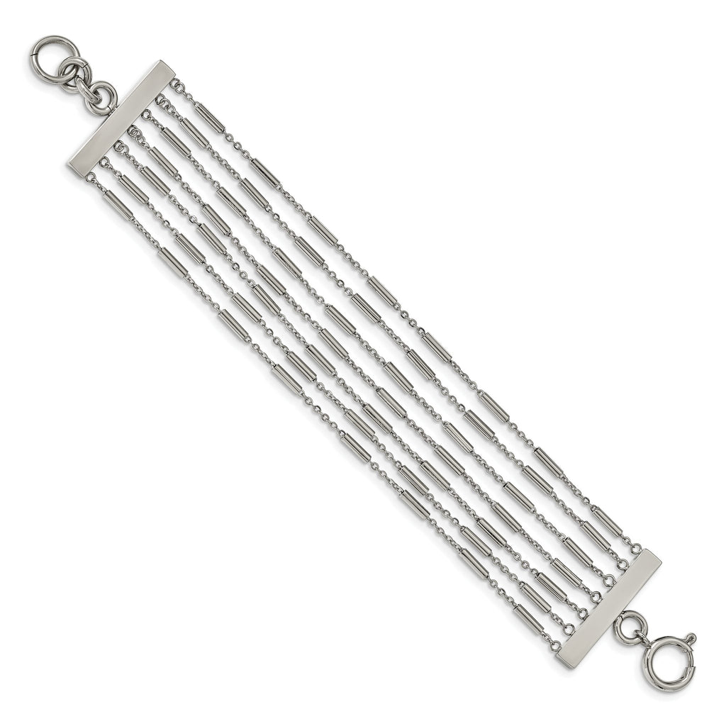 Stainless Steel Polished Multi Strand Bracelet for Women