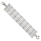 Stainless Steel Polished Multi Strand Bracelet for Women