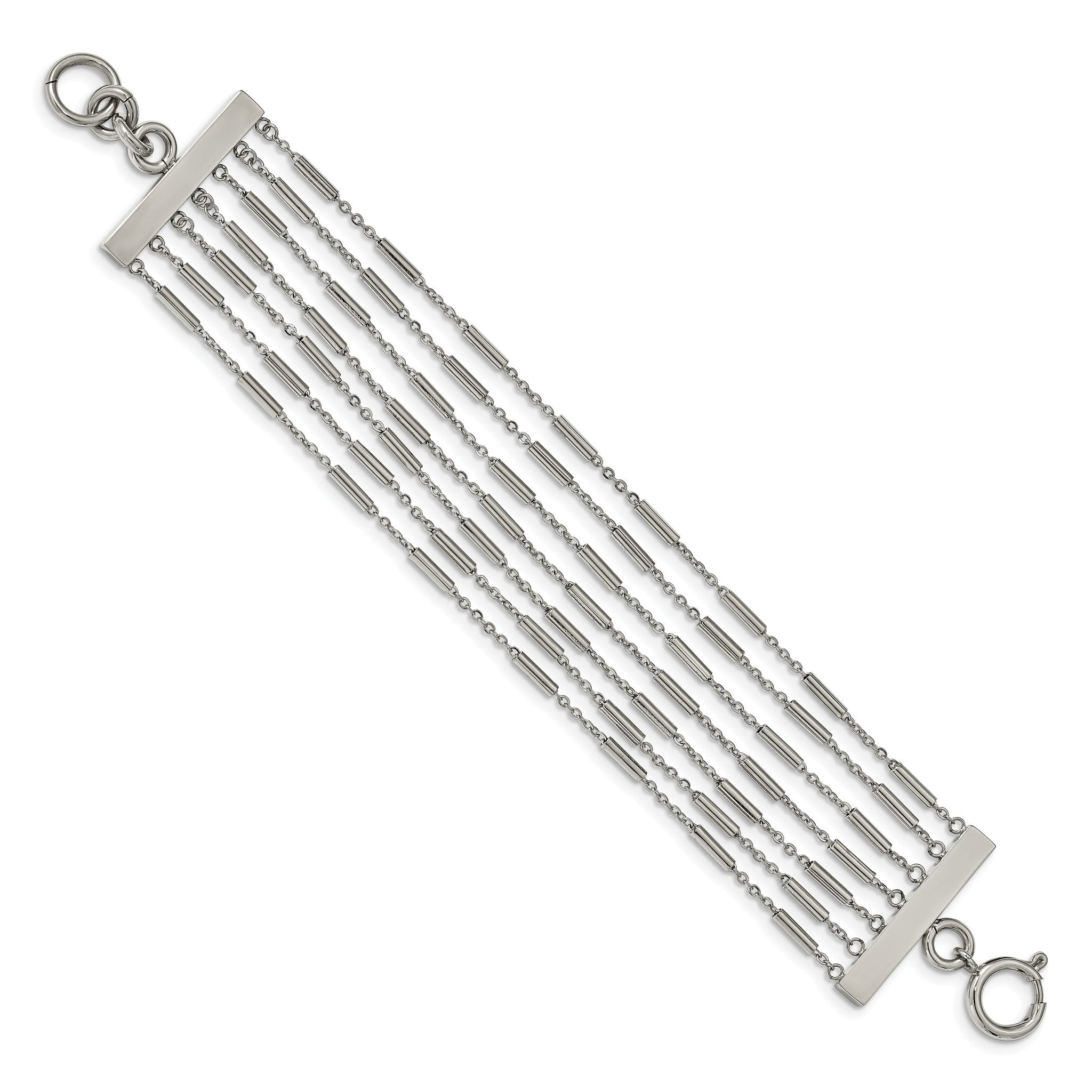 Stainless Steel Polished Multi Strand Bracelet for Women