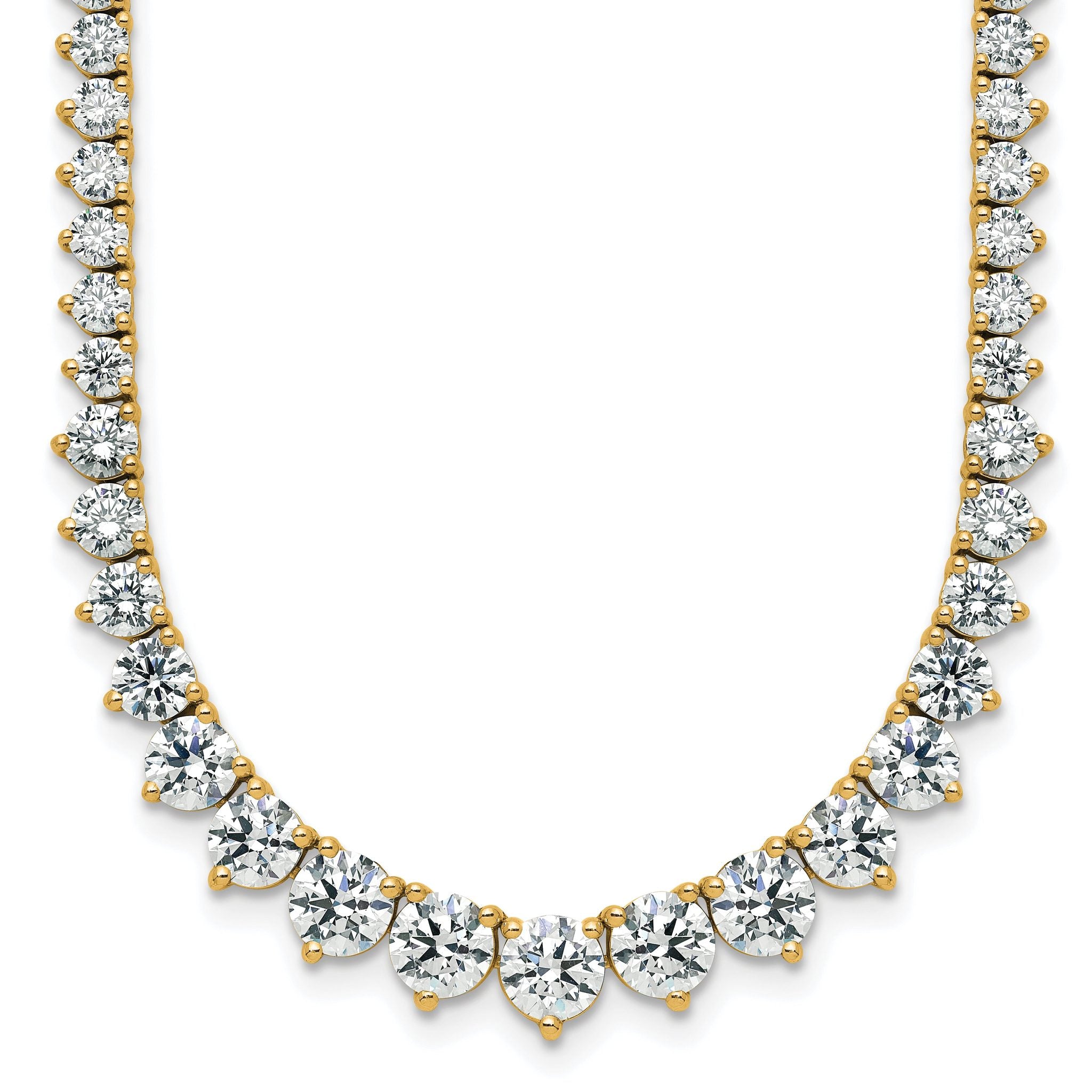 14k 11 5/8 carat Lab Grown Diamond VS/SI+ G+ Complete Round 20 inch Graduated Tennis Necklace