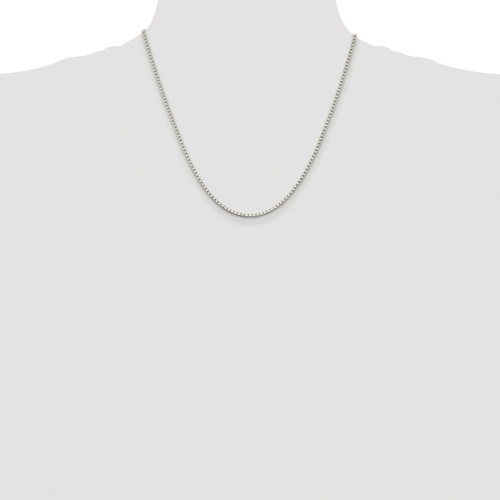 Sterling Silver Rhodium-plated 2mm Box Chain