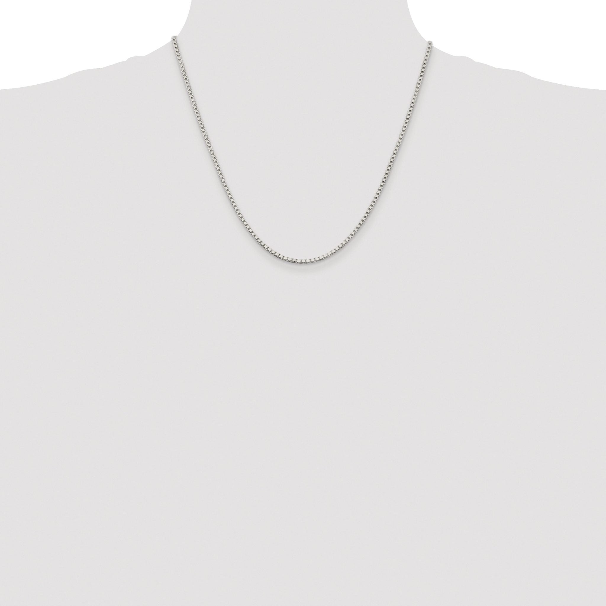 Sterling Silver Rhodium-plated 2mm Box Chain