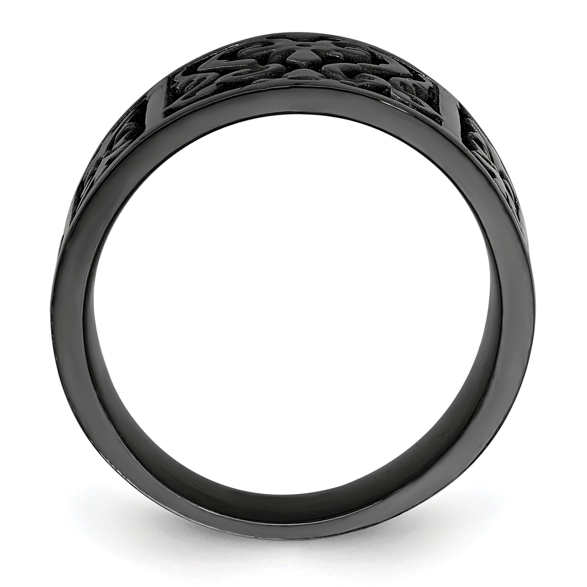 Titanium Flat 14mm Wedding Band with Casted Design and Gift Boxing Secondary image