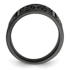 Titanium Flat 14mm Wedding Band with Casted Design and Gift Boxing