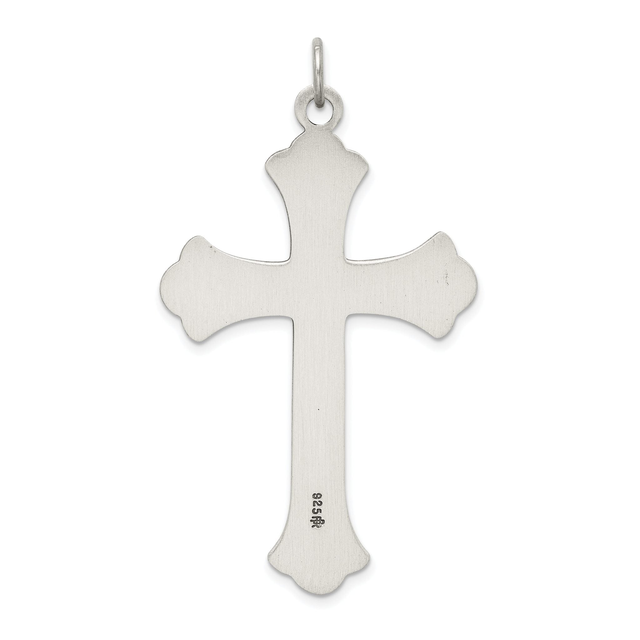 Sterling Silver 925 Cross Pendant with Antiqued Finish Elegant Design