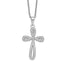 Sophia Jewelers Sterling Silver CZ Cross Necklace with Extender