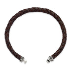 Sterling Silver Reflections 6mm Brown Gen. Leather 8in Bracelet/Bead not included, sold seperately