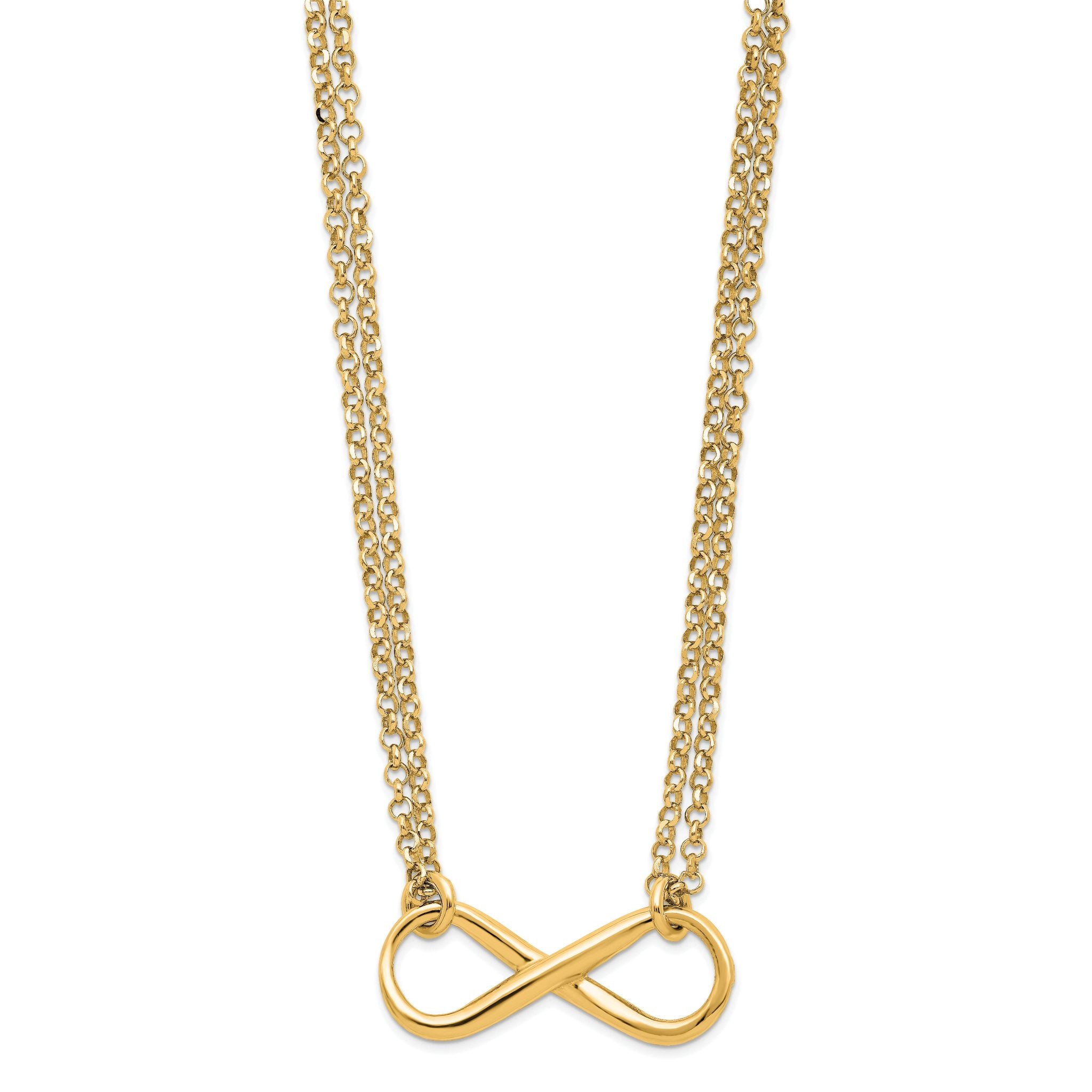 Sterling Silver Gold-plated Polished Infinity Symbol Necklace Secondary image