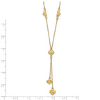 14K Gold Polished Diamond-Cut Puffed Heart Y-Necklace for Women