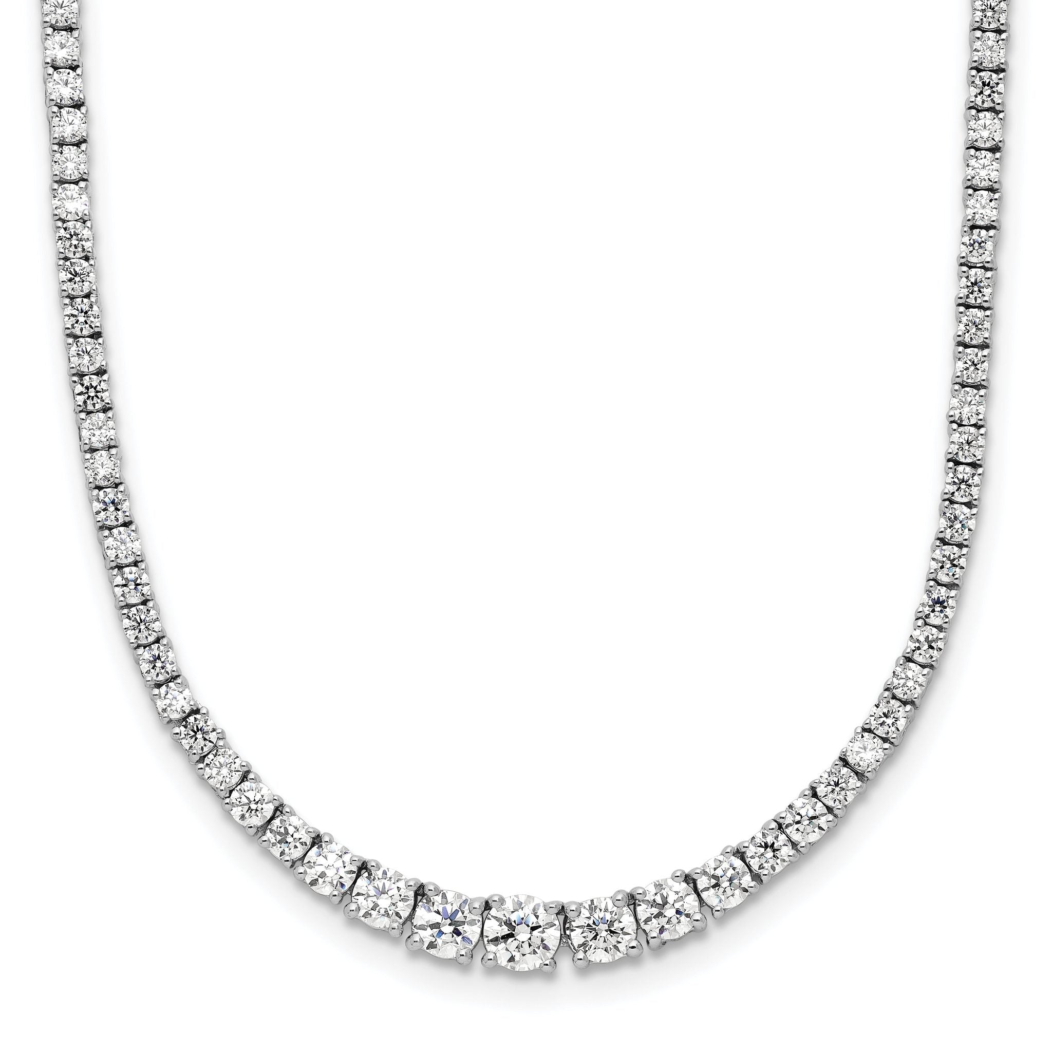 14k White Gold 5 carat Lab Grown Diamond VS/SI+ G+ Adjustable to 24 inch Tennis Bolo Necklace Main image