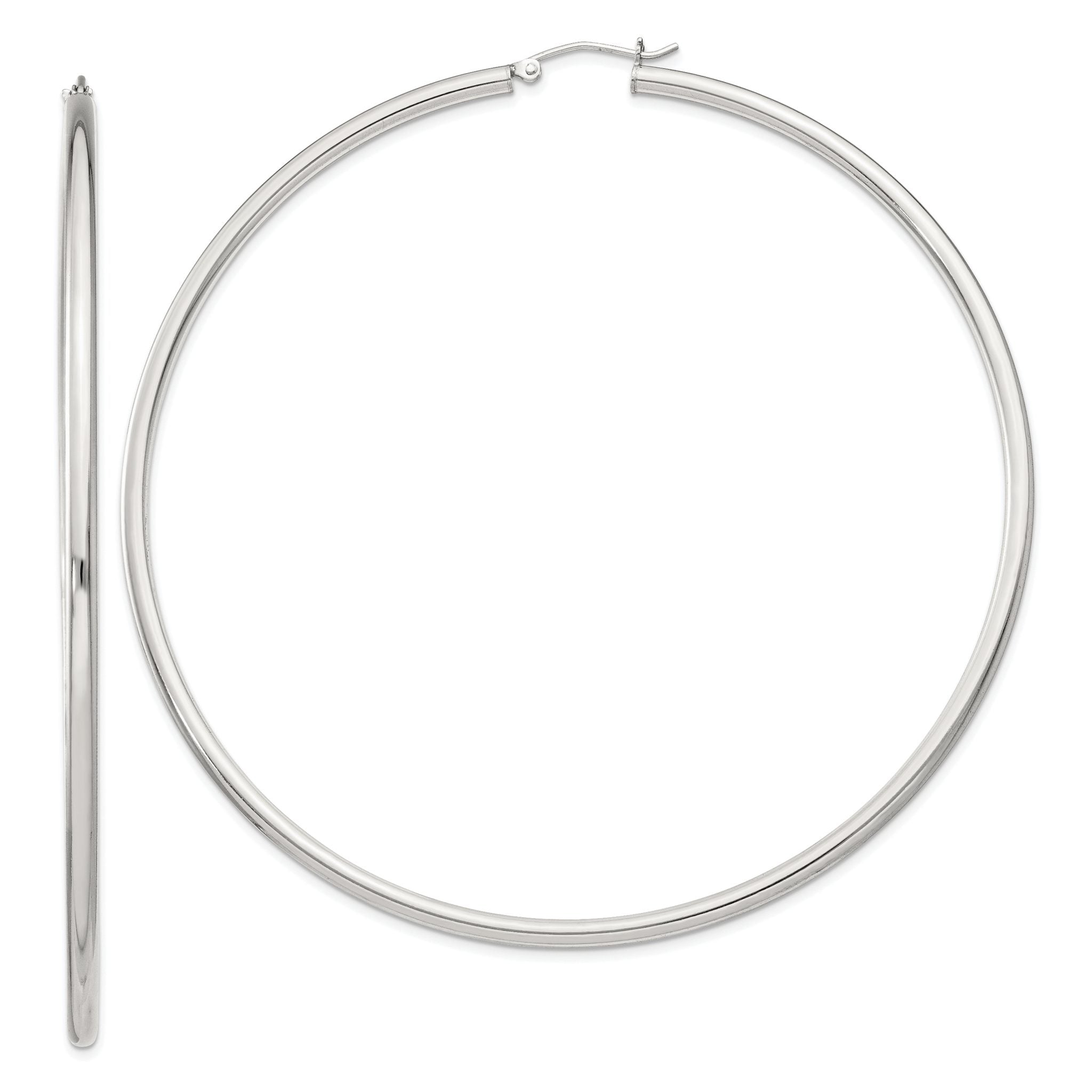 Sterling Silver 2.5mm Round Hoop Earrings Main image