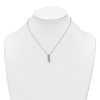 Sterling Silver Rhodium-plated Polished Fancy CZ -X- 16 Inch with 1.25 Inch Extension Necklace