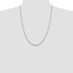 Beveled Oval Cable Chain Necklace in Sterling Silver, 3.25mm