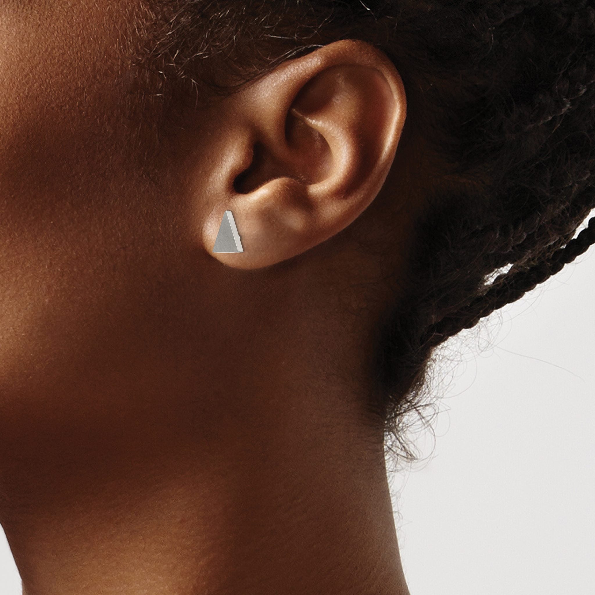 Stainless Steel Brushed Button Earrings