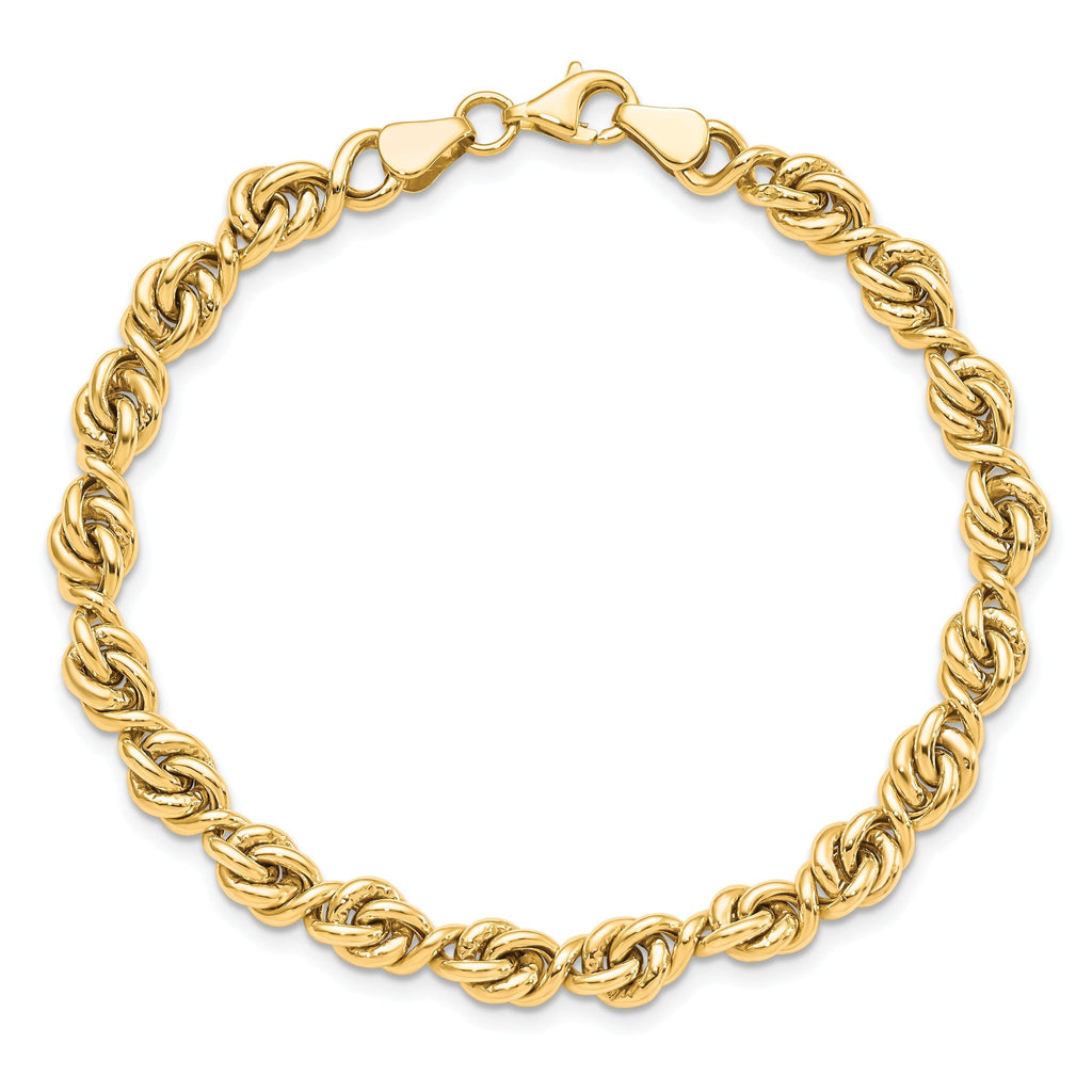 10K Polished Fancy Link Bracelet