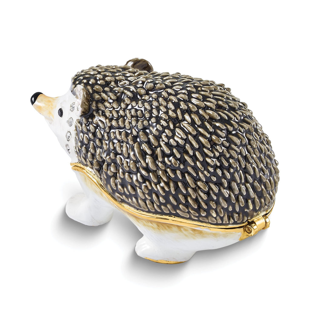 Hedgehog Trinket Box & Matching Necklace Set in Pewter