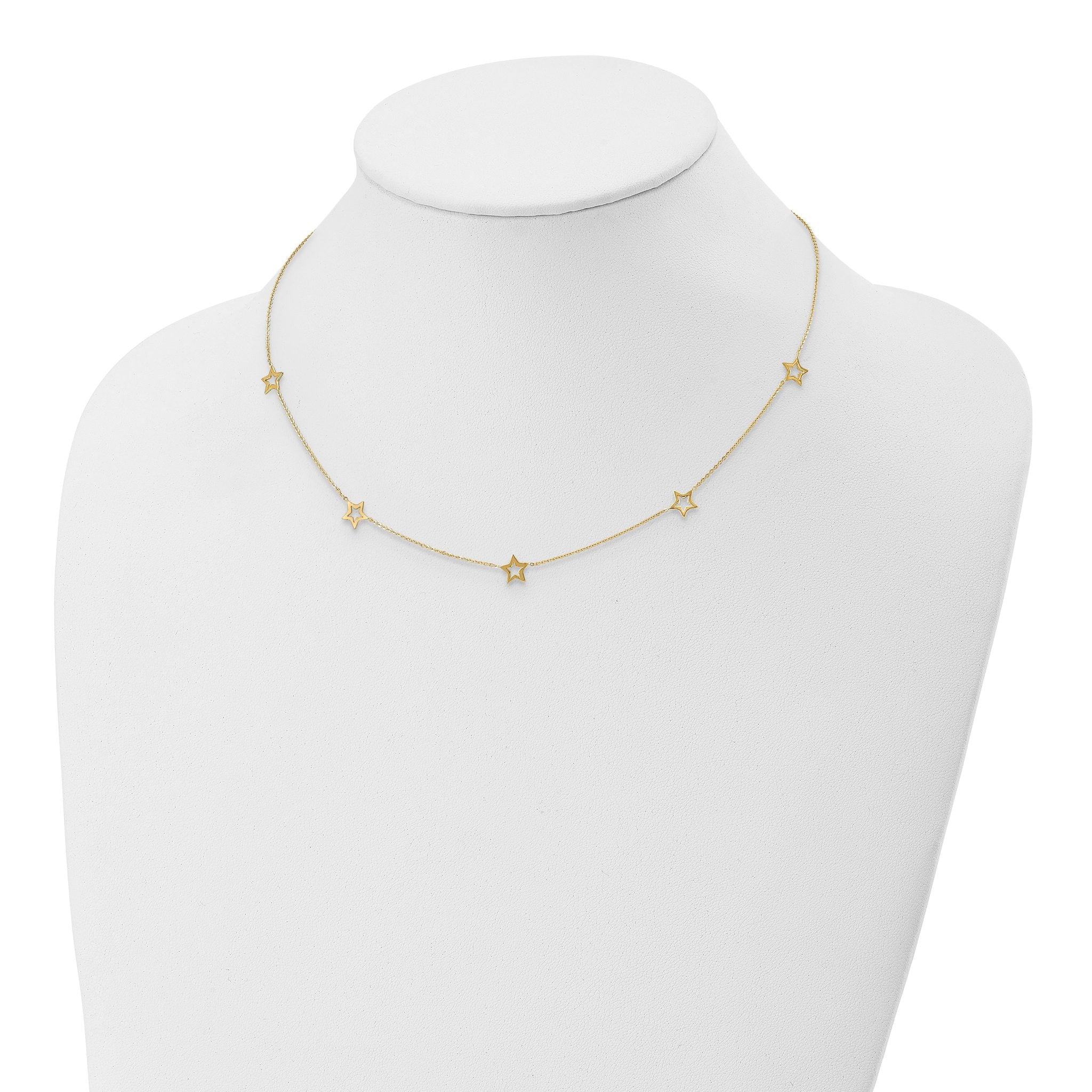 14K Yellow Gold Star w/2in Extension Necklace Secondary image