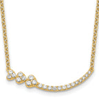 14k 3/8 carat Lab Grown Diamond VS+ F+ Complete 18 inch Fashion Hearts Bar Necklace