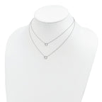 Sterling Silver Rhodium-plated CZ Circles 16in With 2in ext Necklace