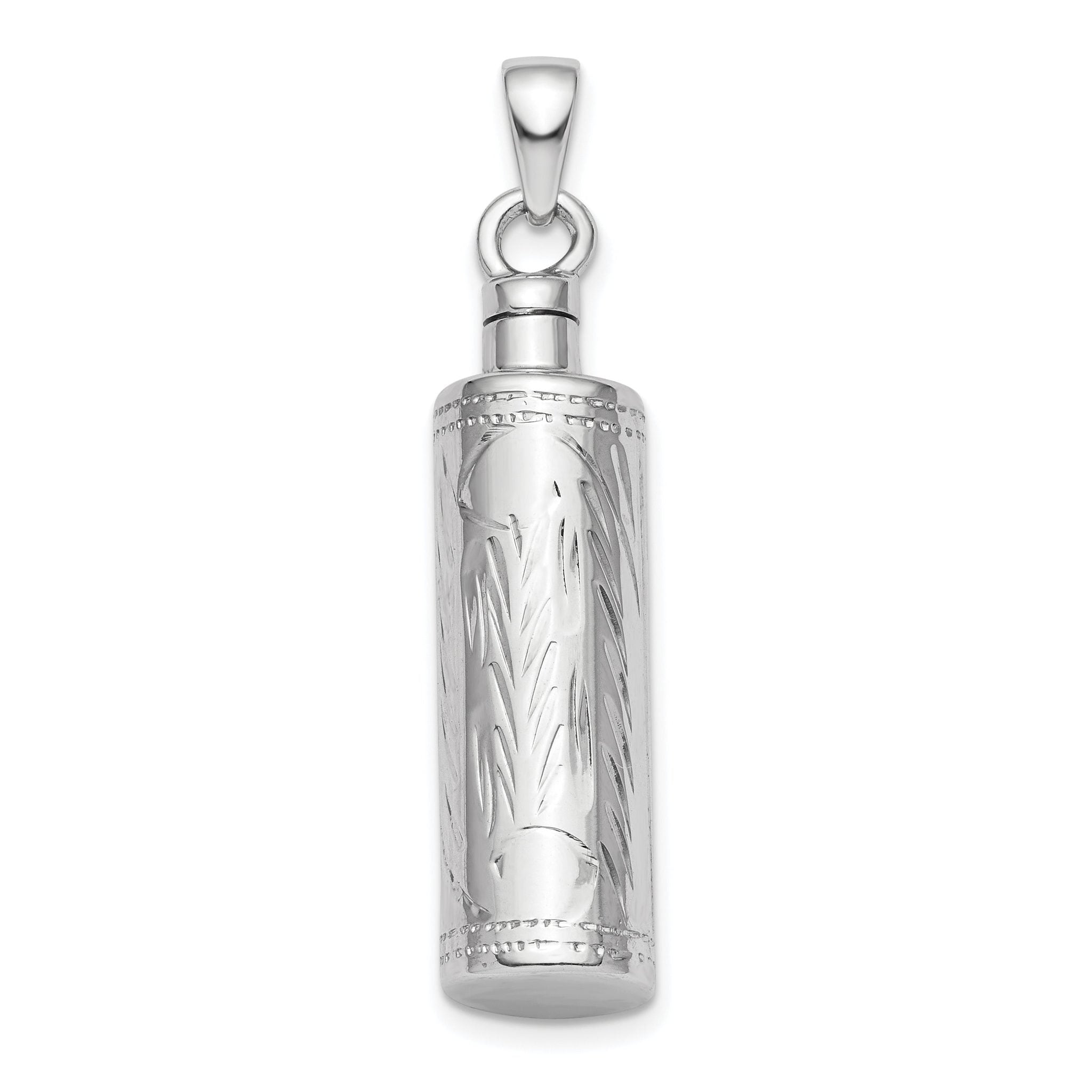 Sterling Silver 925 Ash Holder Pendant with Rhodium Plating Polished Finish Main image