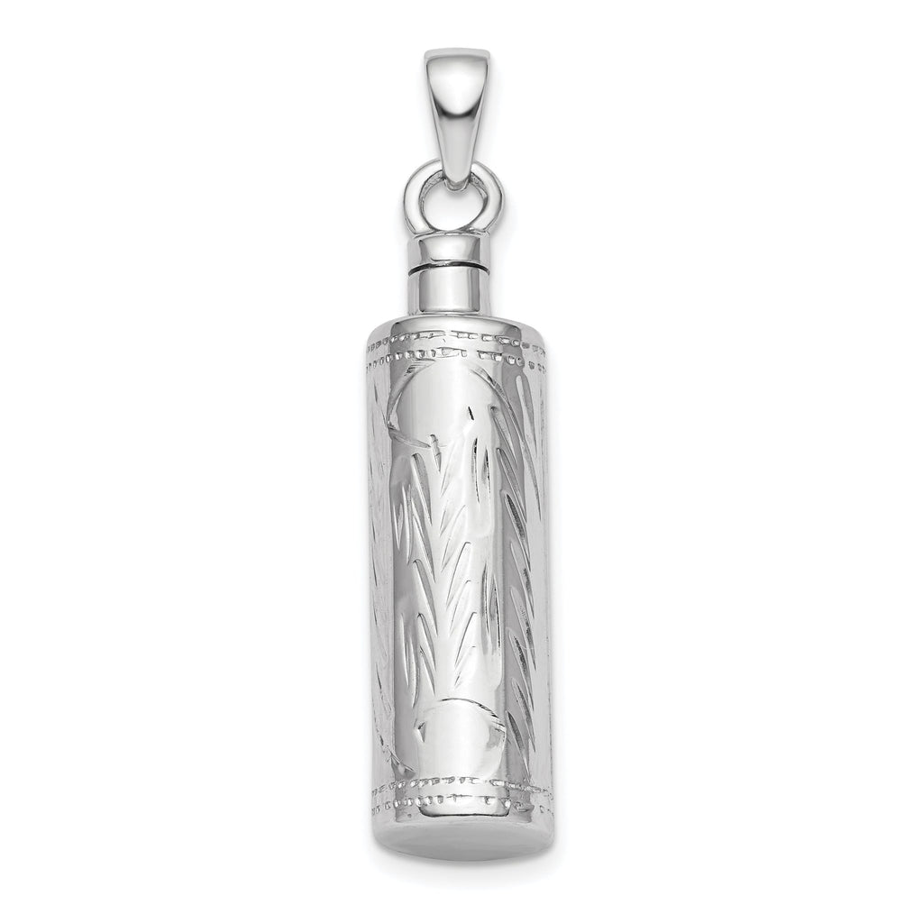 Sterling Silver 925 Ash Holder Pendant with Rhodium Plating Polished Finish