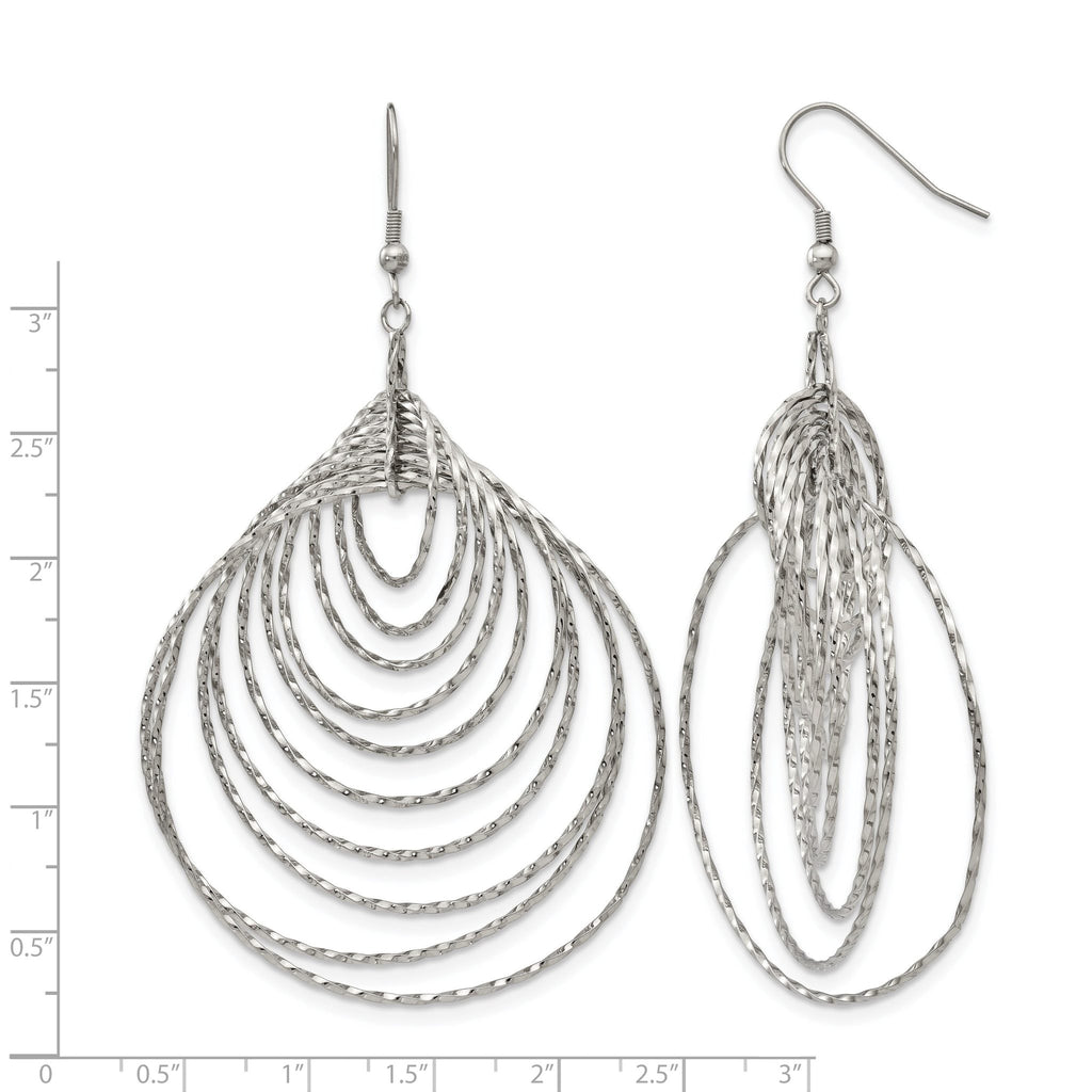 Stainless Steel Polished Twisted Drop Dangle Earrings for Women