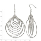 Stainless Steel Polished Twisted Drop Dangle Earrings for Women