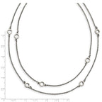 Stainless Steel Polished Two Strand 15.75in w/2in ext Necklace