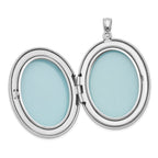 Sterling Silver Rhodium-plated & Diamond With  Swirl Border 34mm Oval Locket